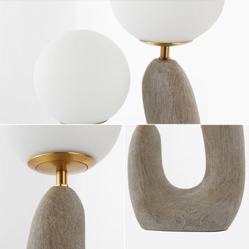 Oona 18" 2-Light Mid-Century Scandinavian Resin/Iron/Frosted Glass Cactus LED Table Lamp - JONATHAN Y